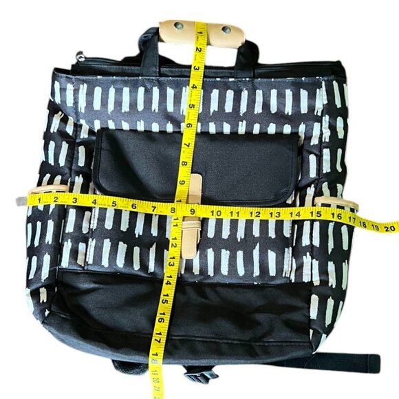 A.D. Sutton & Sons Black, White & Red Patterned Diaper Bag w/2 Insulated Pockets - Picture 2 of 12